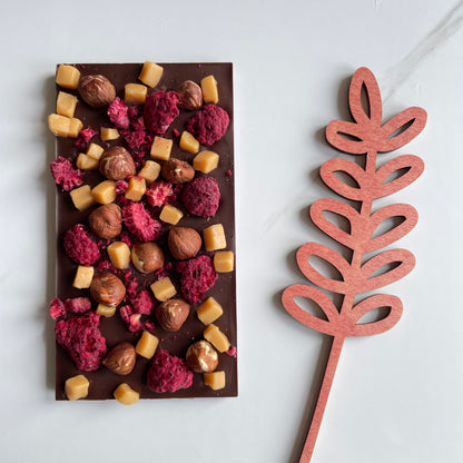 HAZEL BERRY FUDGE DARK CHOCOLATE BAR