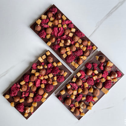 HAZEL BERRY FUDGE DARK CHOCOLATE BAR